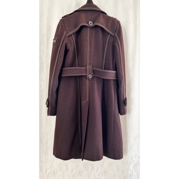 Y2K wool fitted military style trench coat - Picture 3 of 11